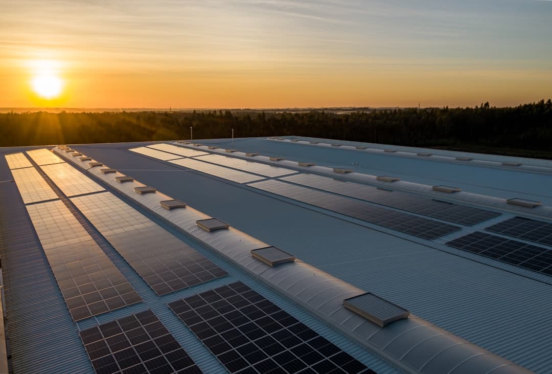 Solar panels mounted on a residential roof, the warm hours when cooling bills make your case