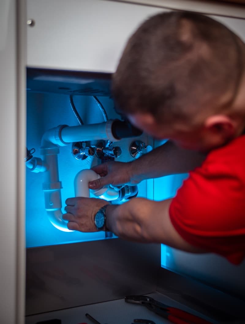 Technician on a home service call