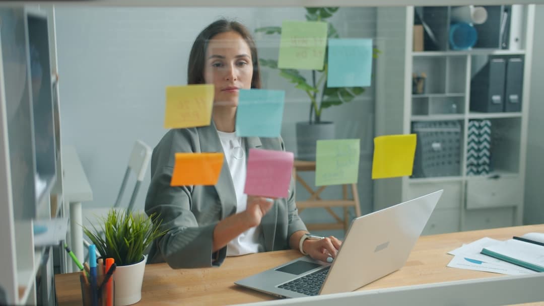 Side-by-side view of a cluttered plumbing office with sticky notes versus a clean lead generation for plumbing companies Las Vegas dashboard showing scheduled jobs, qualified leads, and on-time follow-ups